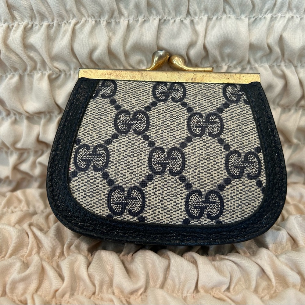 Vintage Gucci Coin Purse Navy Authentic